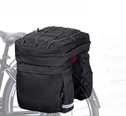 BikePartner Caroline taskesæt (sort/grå) Sammenhængende 3-delt taskesæt (bag)  50,9L/62,7L