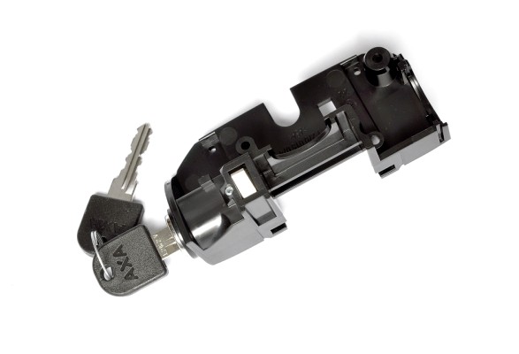 Batterilås AXA E-bike m.lang nøgle Bosch Gen. 2, til bagagebærer. Inkl. 2 nøgler. Anti-borecylinder & hærdet stålbøjle