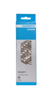Kæde Shimano CN-HG71C 6, 7 & 8-speed kæde med Quick-Link (samleled). optimeret til præcis HYPERDRIVE  SIS og DUAL SIS IN. Egenet til elcykler.