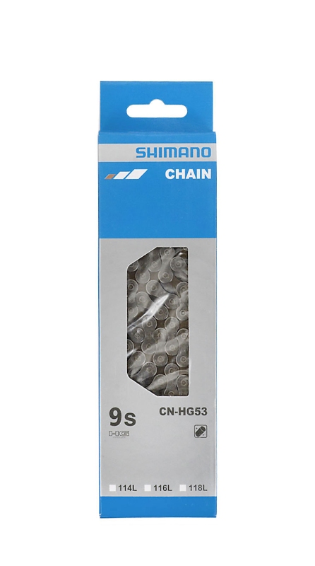 Kæde Shimano HG53 æske Grå 9 speed 116L ECNHG53C116I