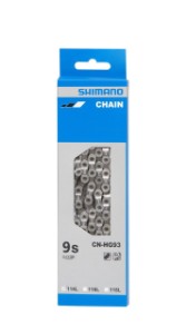 Kæde Shimano HG93 æske Sølv 9 speed 114L ICNHG93114I