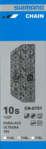 Kæde Shimano CN6701 æske Sølv 10 speed 116L (ULTEGRA) ICN6701116