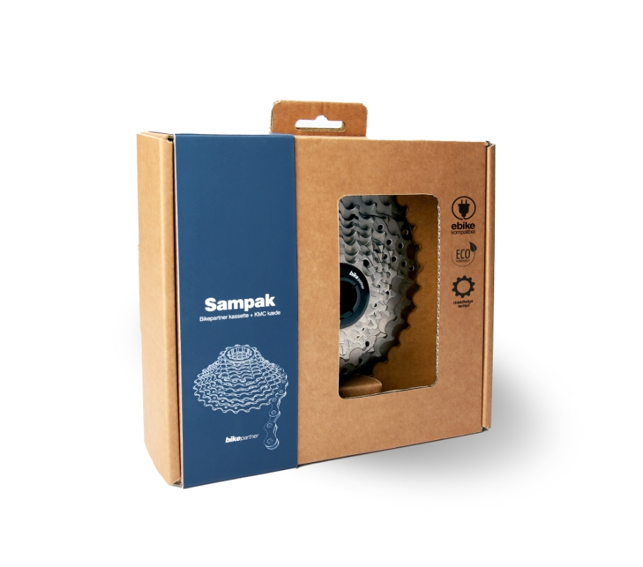 Sampak Bikepartner 10sp 11-36t Road/MTB med KMC X10 1/2x11/128