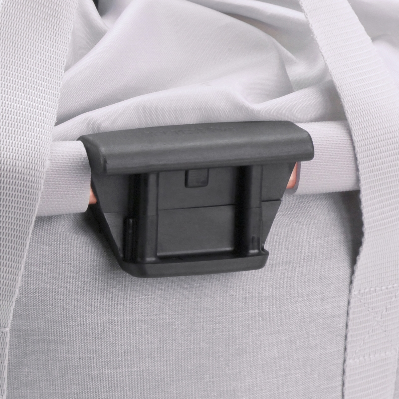 Klickfix Bikebasket cykelkurv (twist sky rose). Frontkurv med snørrelukning, yder- og indre lomme. Vol: 15 L,, max bæreevne 5 kg.