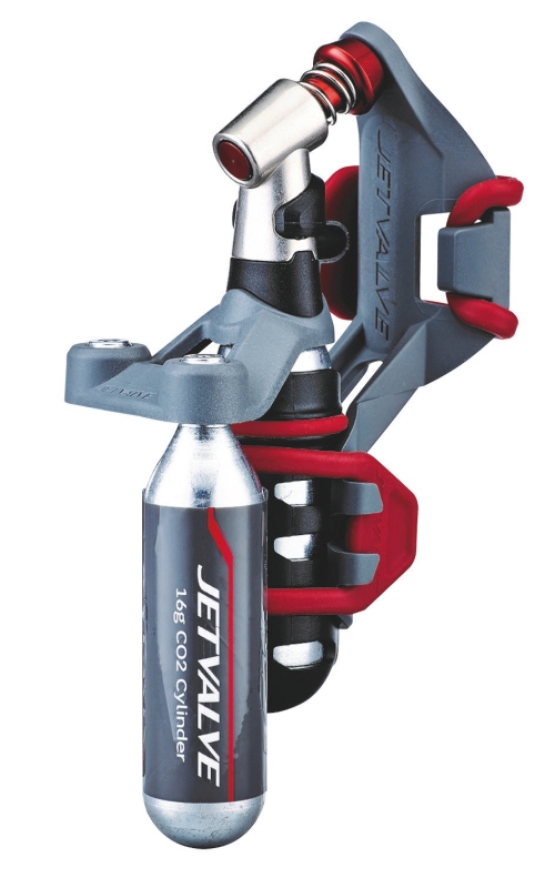 Pumpe Co2 til sadelpind montering inkl. 1 co2 16 g Seat Post Mount Jetvalve Smart System Weldtite