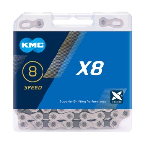 Kæde KMC X8 114L æske Sølv 8 speed (10) High Performance