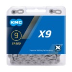 Kæde KMC X9 114L æske. Grå/grå 9 speed  BX09GG114 High Performance