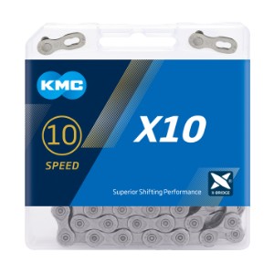 Kæde KMC X10 114L æske Sølv 10 speed (10) BX10GG114 High Performance