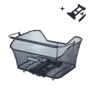 Kurv BASIL BASE M MIK 2.0 Sort Bag 35x43x24cm Inkl.MIK adapter på kurv