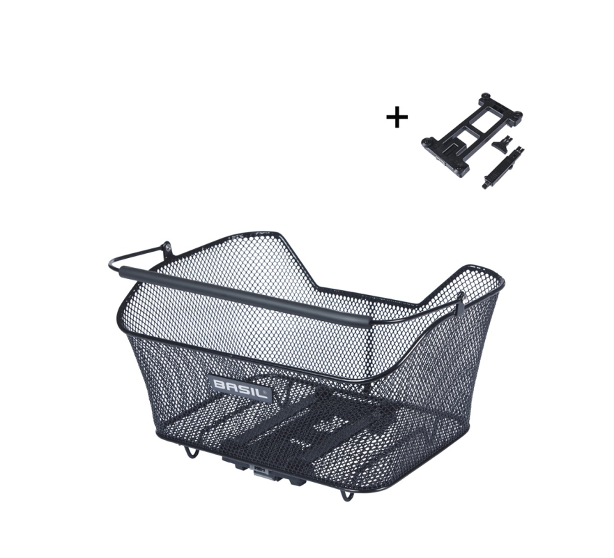 Kurv BASIL BASE M MIK 2.0 Sort Bag 35x43x24cm Inkl.MIK adapter på kurv