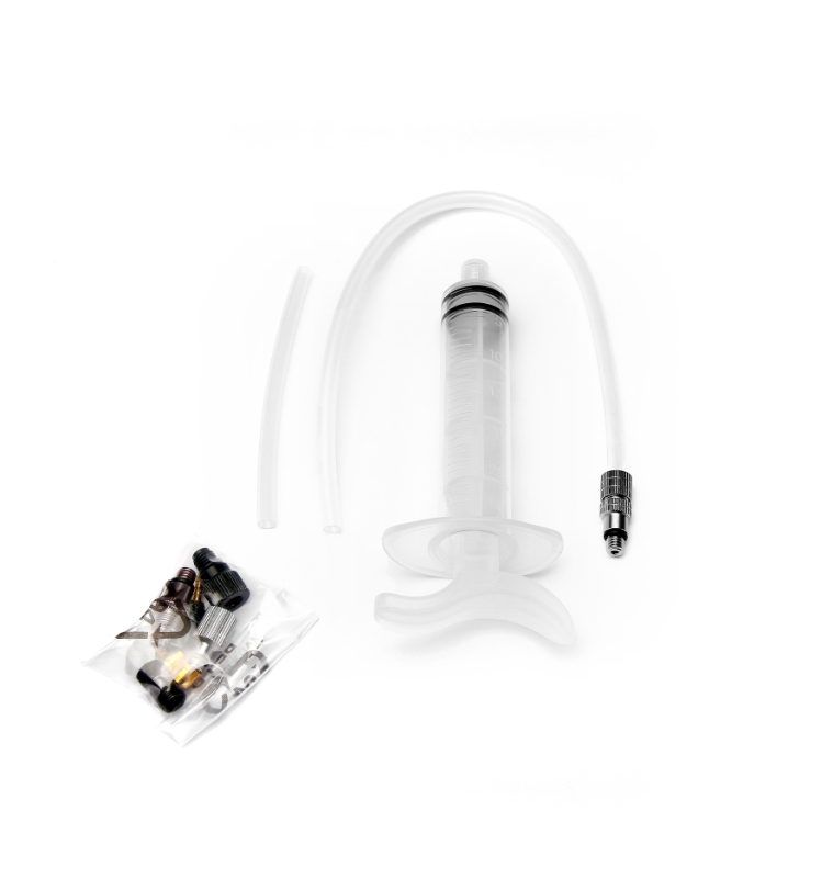 Bremseudlufterkit fra Tektro til udluftning af hydrauliske skivebremse. Leveres uden olie. Ønskes olie bestil også varenr. 14553.