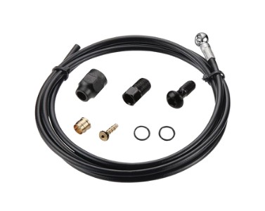 Bremseslangekit 2000 mm inkl. banjo & fittings  TEKTRO. Dim. 2.5x5.5x2000 mm, PTFE kevlar slange.