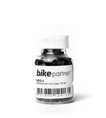 Endehylster BikePartner sort 4 mm plast 150stk