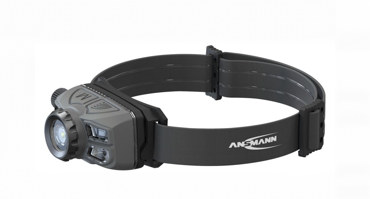 Pandelygte Ansmann 450 Lumen USB opladelig, Sensor, 45° vinkel