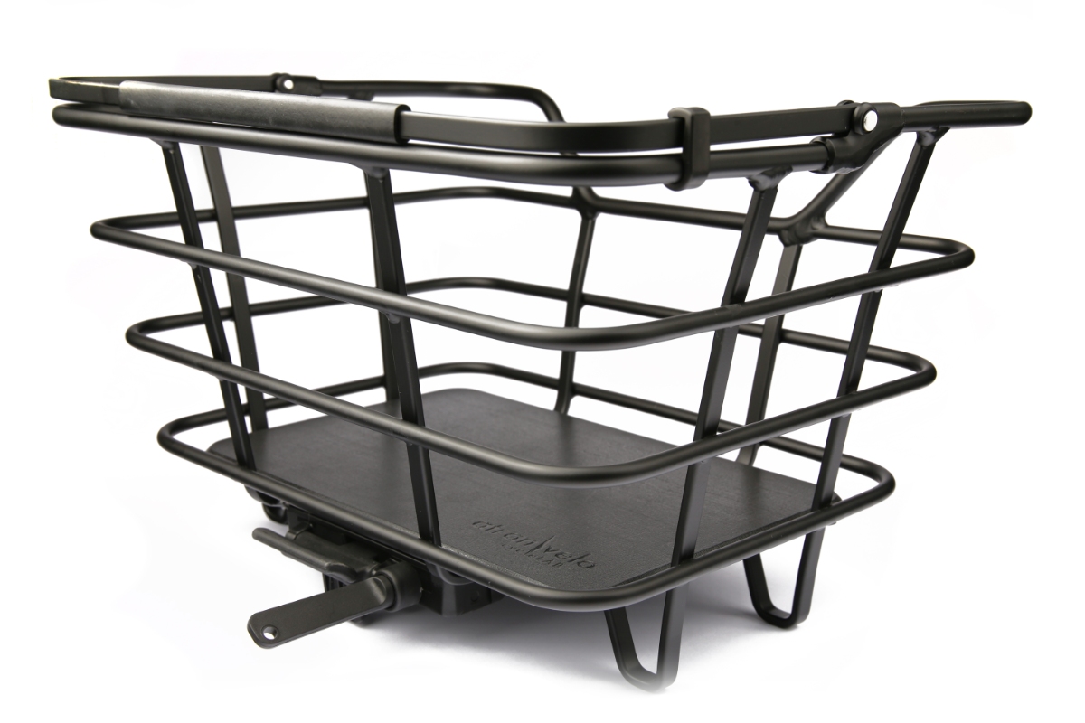 Atran Velo EPIC cykelkurv (sort) med AVS. Motering på bagagbærer (bag). Vol. 23 L, maks. bæreevne 10kg, mål: 40x20x29cm