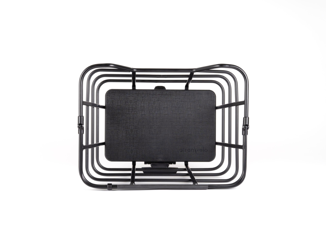Atran Velo EPIC cykelkurv (sort) med AVS. Motering på bagagbærer (bag). Vol. 23 L, maks. bæreevne 10kg, mål: 40x20x29cm