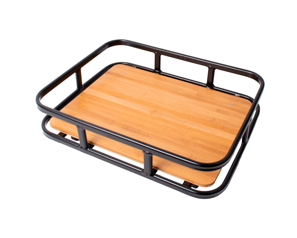 Kurv ATRAN VELO BAKERY BAMBUS Sort front/bag alu med AVS med bambus bund max 10kg