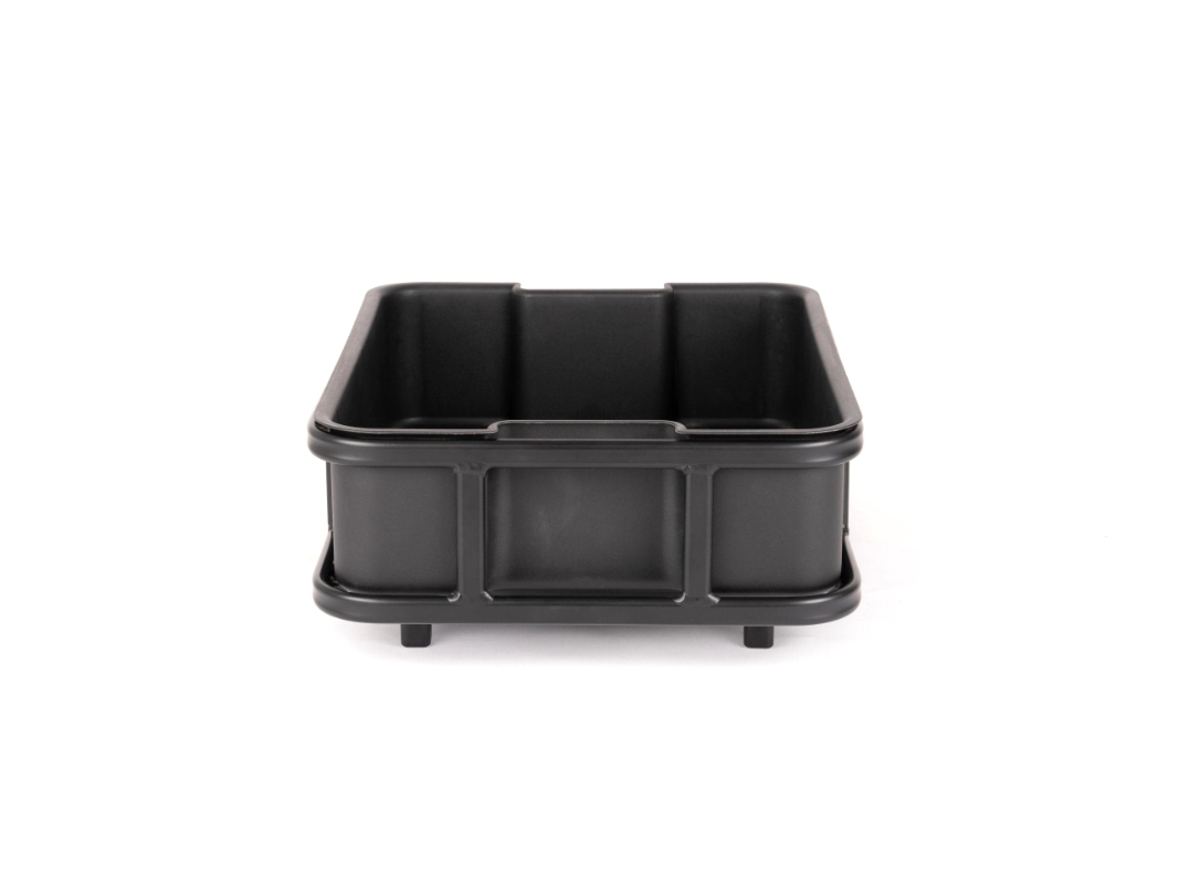 Kurv ATRAN VELO BAKERY CRATE Sort front/bag alu med AVS m.plast kasse 45x13x35cm 10L MAX 10 kg.