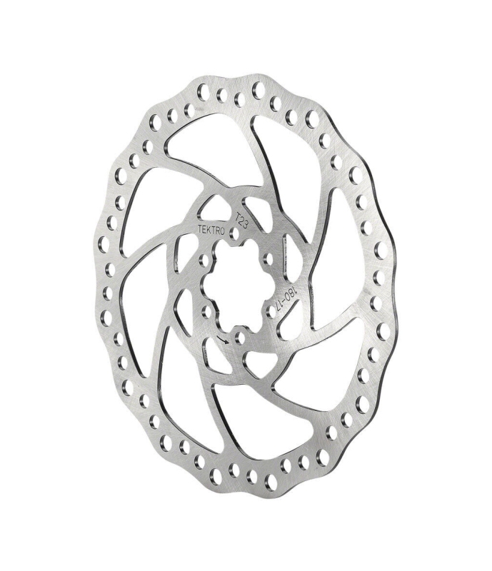 Tektro bremseskive Ø180 mm, 2,3 mm. 6 hul inkl. bolte. Velegnet til bl.a. cargocykler.