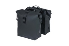 Taske BASIL SoHo NORDLIGHT (med lys) sort 31x13x37cm 41L (excl.  batterier). Vandtæt Kan også mont. med MIK, AVS eller Racktime adapter