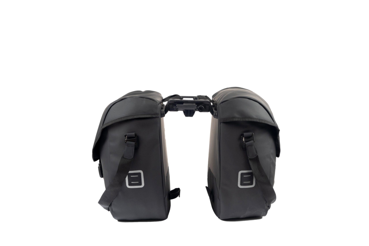 AtranVelo COMMUTER sidetaskesæt 2x24 liter. Sort, vandtæt,  magnet lukning. incl. AVS TripleX adapter, extra lommer,laptop rum