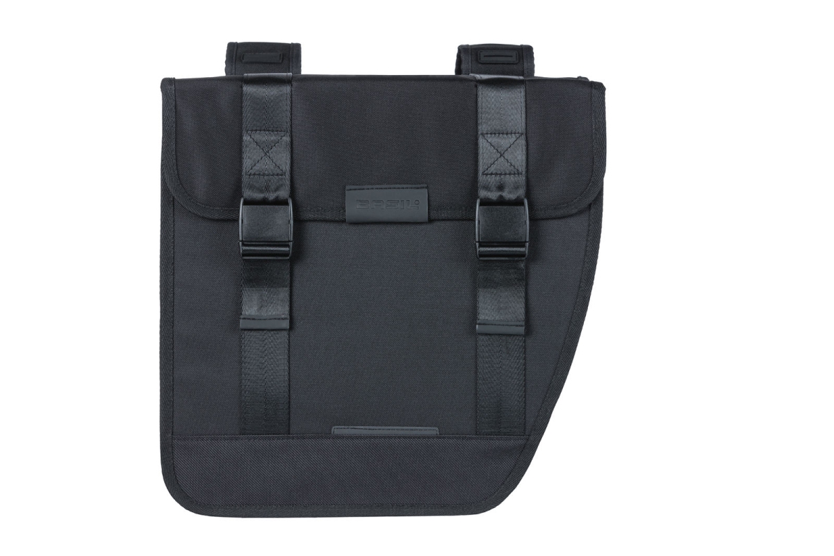 Taskesæt BASIL TOUR XL (sort) . Dimensioner: 35x14x35cm, volumen: 35 L, vandafvisende. Kan også  Monteres med MIK, AVS, Uniklip, Racktime adapter.