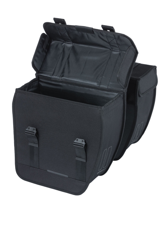 Taskesæt BASIL TOUR XL (sort) . Dimensioner: 35x14x35cm, volumen: 35 L, vandafvisende. Kan også  Monteres med MIK, AVS, Uniklip, Racktime adapter.