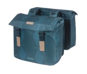 Basil Elegance taskesæt (estate blue) 40-49 L.  Vadtæt materiale af genbrugt plastikflasker.  Kan mont. med MIK, AVS, Uniklip & Racktime adapter