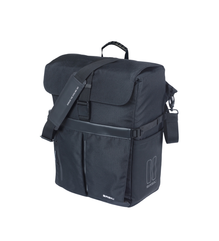 Taske BASIL MOVE Commuter MIK hook (sort) Bag, dimensioner:  27x16x38 cm, volumen: 15 L. Taske med MIK Hooks (kroge).