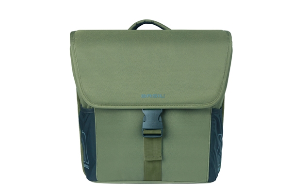 Taske sæt BASIL GO bag MIK 2.0 Grøn 29x15x34cm 32L Dobbel Pannier inklusiv MIK 2.0 adapter