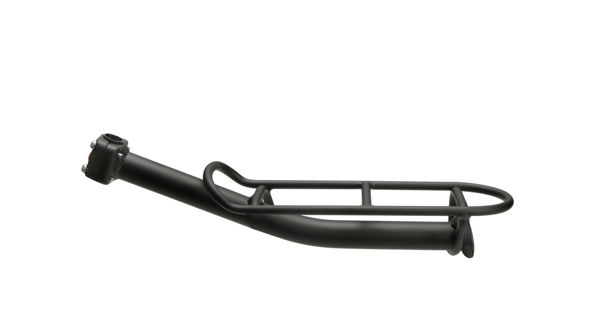 Bagagebærer KLICKFIX Freerack (sort) til montering på sadelpinden. Dimensioner: 12x47x13 cm. Bæreevne: 10 kg.