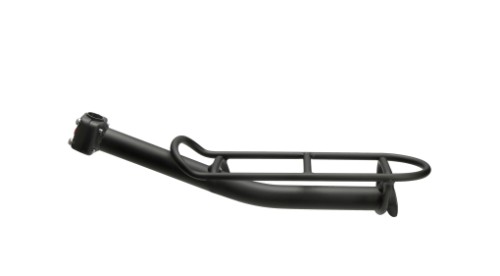 Bagagebærer KLICKFIX Freerack (sort) til montering på sadelpinden. Dimensioner: 12x47x13 cm. Bæreevne: 10 kg.