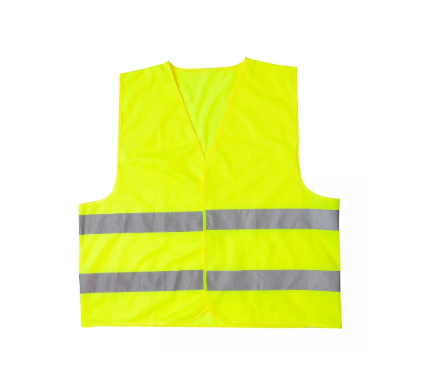 Sikkerhedsvest voksen Gul H:72cm B:65cm m.refleks CE EN471-03 godk.