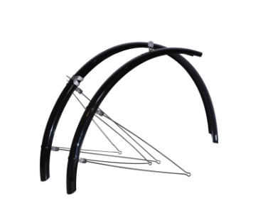 Bikepartner skærmsæt (sort) 700C 33 mm m/rustfri stivere. Sælges i pakker med 5 sæt. Papæsken er påtrykt nr. 1