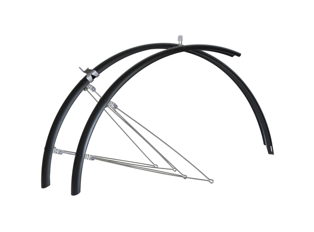 Bikepartner skærmsæt (matsort) 700C, 33 mm m/rustfri stivere. Sælges i pakker med 5 sæt. Papæsken er påtrykt nr. 2