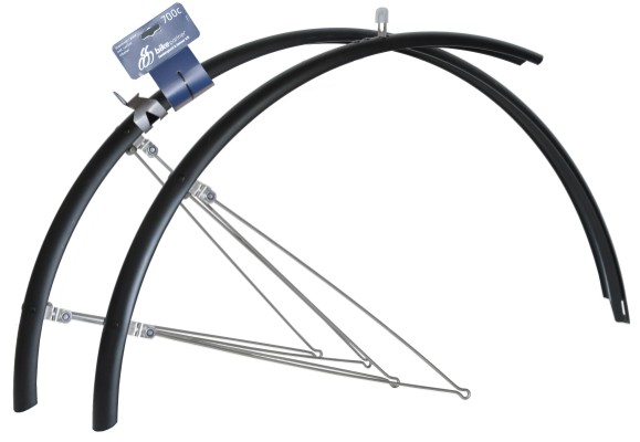 BikePartner skærmsæt (matsort) 700C, 33 mm m/rustfri stivere. Sælges i pakker med 5 sæt. Papæsken er påtrykt nr. 2