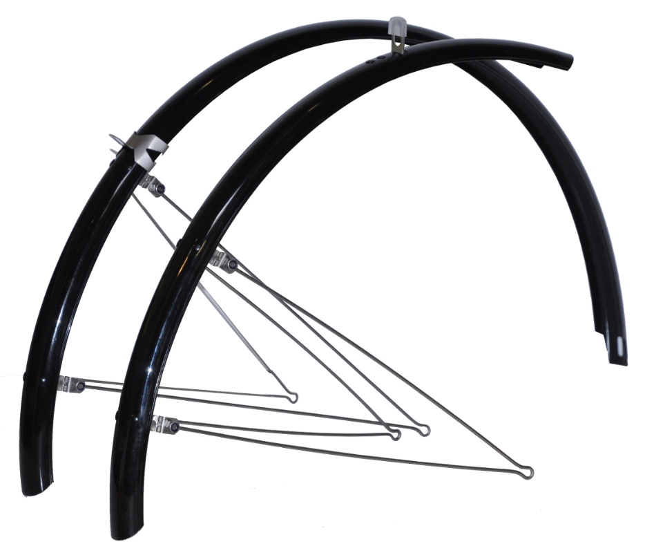 Bikepartner skærmsæt (sort) 700C, 37 mm m/rustfri stivere. Sælges i pakker med 5 sæt. Papæsken er påtrykt nr. 3