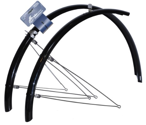 BikePartner skærmsæt (sort) 700C, 37 mm m/rustfri stivere. Sælges i pakker med 5 sæt. Papæsken er påtrykt nr. 3
