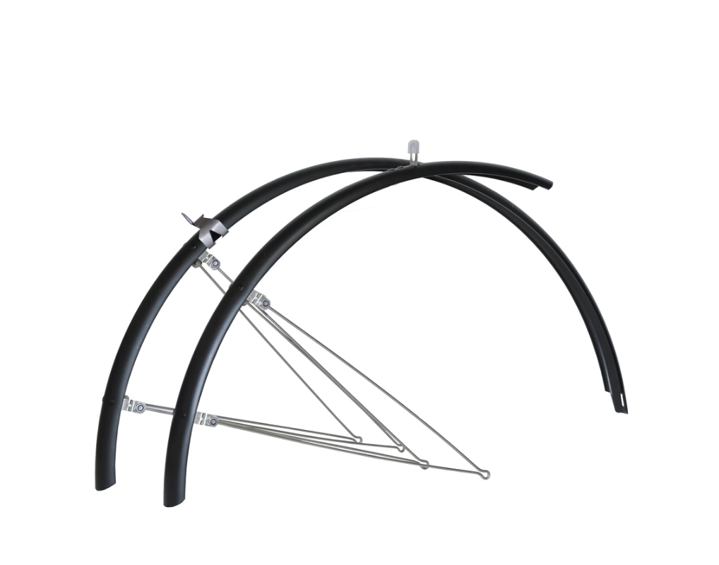 Bikepartner skærmsæt (matsort) 700C, 37 mm m/rustfri stivere. Sælges i pakker med 5 sæt. Papæsken er påtrykt nr. 4