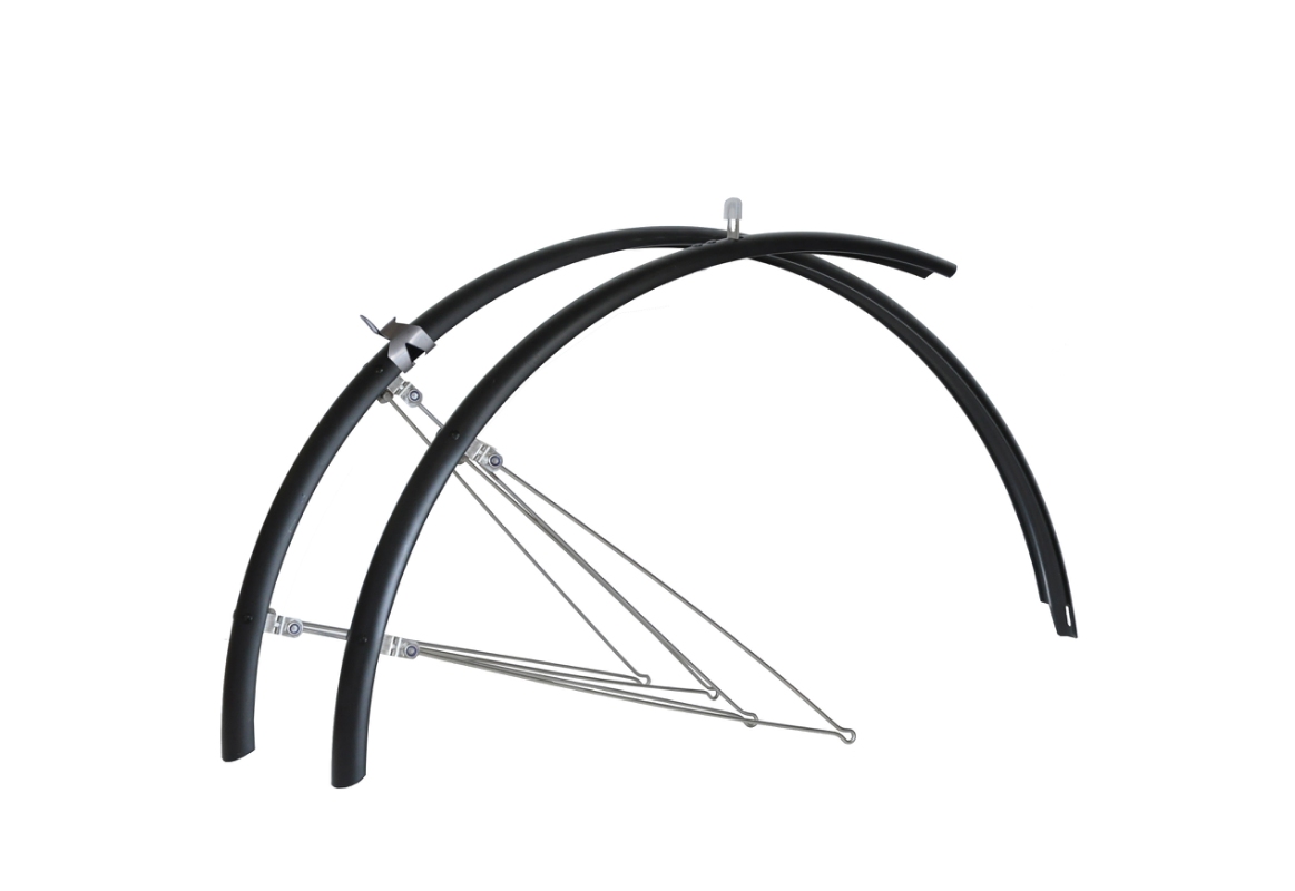 Bikepartner skærmsæt (matsort) 26”, 60 mm m/rustfri stivere. Sælges i pakker med 5 sæt. Papæsken er påtrykt nr. 8