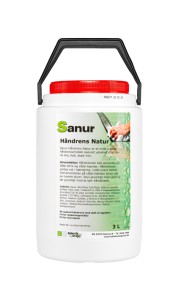 Sanur håndrens i 3 liter spand med duft af citron. Specielt udviklet til at fjerne olie, fedt Ph Neutral håndrens - Fri for microplast.
