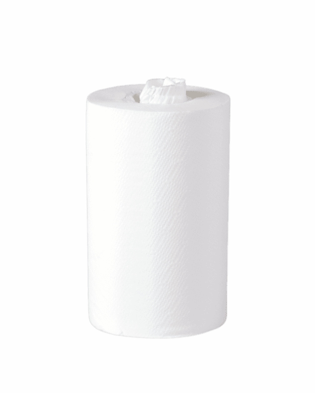 Papir MINI Håndklæderulle 1-lags. Bredde: 20 cm Længde: 120 m. Leveres uden hylse.