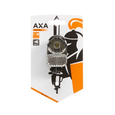  AXA Pico30-E Switch forlygte med reflektor. 6-42  V, 30 Lux, On/Off knap, opfylder danske lovkrav, synlig fra siden.