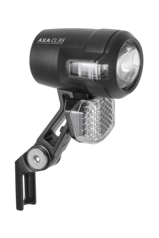AXA Compactline 35 forlygte med reflektor. 6-12 V, 6 cm kabel, højeffekt 35 lux LED-lys Mere end 50.000 timers levetid.