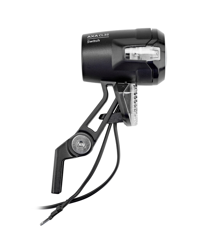 AXA Compactline 35 forlygte med reflektor. 6-12 V, 6 cm kabel, højeffekt 35 lux LED-lys Mere end 50.000 timers levetid.