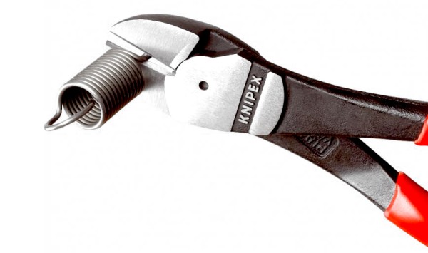 KNIPEX 200 mm kraft-skævbider. Høj skæreydelse ved lavt kraftforbrug pga. optimal tilpasning af  skærevinkel og udvekslingsforhold. 