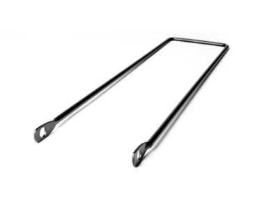 Kurvebøjle (sort) til montering på fornav. 410 x 105 mm (LxB), Hul diameter ø10 mm.