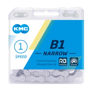 Kæde KMC 1/2x3/32 æske Anti-Rust, smal single speed 112L med bøsning (60) BB01NRB12