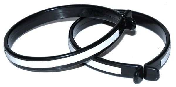 Bikepartner buksebøjler (sort) Plastik m. refleks (25)
