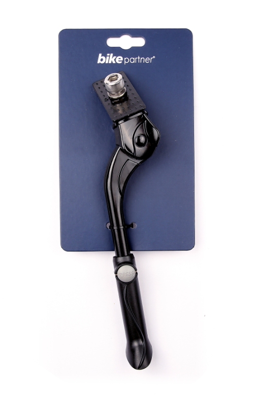 Støtteben Bikepartner Junior (sort) i aluminium. Justerbar 16-20